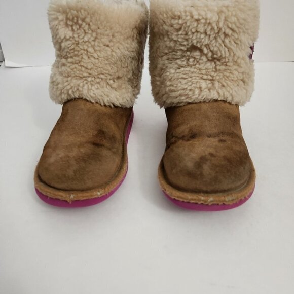 UGG | Ellee boots suede shearling purple buckle girls sz 1 - Picture 3 of 5